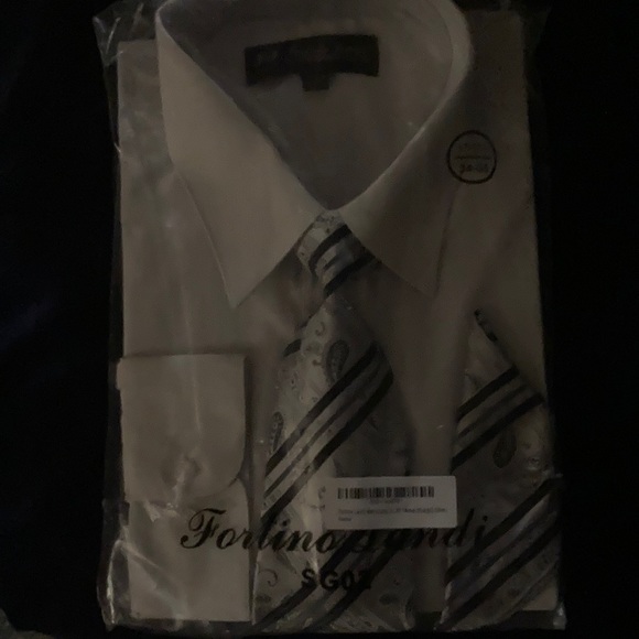 Fontino Lindo Shirt, tie, and pocket square. New still in package - Picture 2 of 5